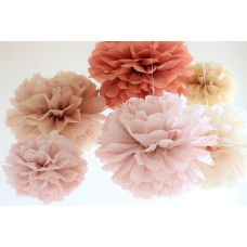 Set of 10 units (5M+5S) of  tissue paper pom poms - handmade - lots of colours to choose from