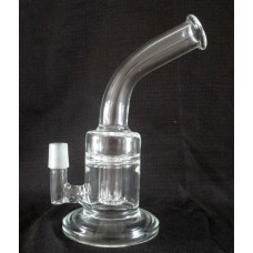  Weed Star - Cistern Double Showerhead Perc Layback Glass Bong ,Clear Lip Skinny Vapor Bubbler - print logo ， custom made for your new design ,customize your brands