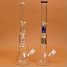 Beaker Base -Glass Ice Bong , Mini Reversal Arm Tree Perc Beaker Bong - Clear  Blue , print logo ,custom made available.