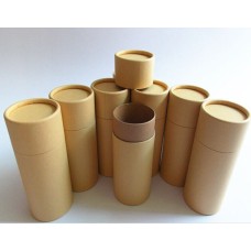 50ml Paperboard Containers, Brown Paperboard Tubes with a fitted paper cap on top, 100% paperboard