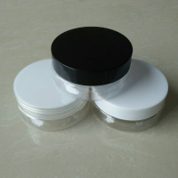 80ml Empty PET Jars with Aluminum lid , 80g Empty Silver Containers Cosmetic Jar Cap Creams Makeup Travel , 80g plastic tins