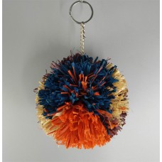 Multi color pom poms  with loop for DIY Crafts, Handmade from Natural Raffia Fibers , Hot sale high quality customized raffia pom pom