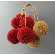 Raffia pom poms with Loops from natural raffia ,Raffia decorations ,Pom Poms for Baskets, yarn pom pom handmade DIY crafts,1/2",1" ,2",2.5",3"