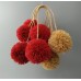 Raffia pom poms with Loops from natural raffia ,Raffia decorations ,Pom Poms for Baskets, yarn pom pom handmade DIY crafts,1/2",1" ,2",2.5",3"