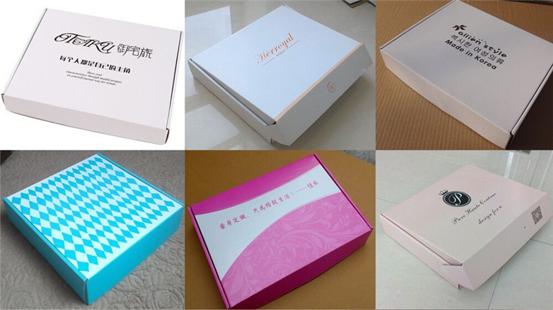 100PCSlotCustomthickwhiteCorrugatedpapershippingmailerboxesPrintedlogoPackagingClothesunderwearpolos-32887086721