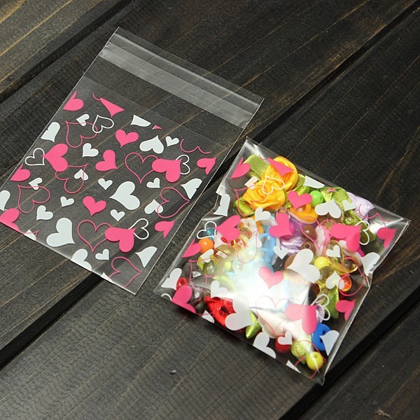 10x7cm-Pink-Heart-Mini-Packaging-Bag-Clear-Cellophane-Cookie-Sweet-Package-Weddi