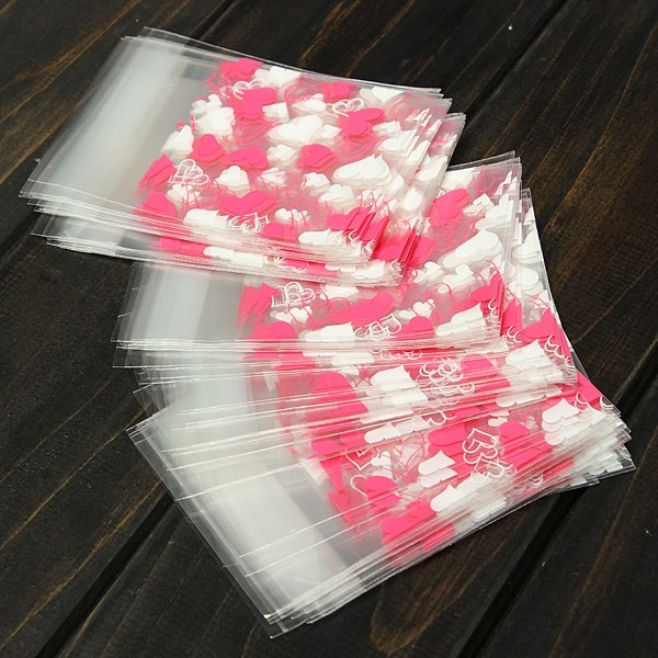 10x7cm-Pink-Heart-Mini-Packaging-Bag-Clear-Cellophane-Cookie-Sweet-Package-Weddi