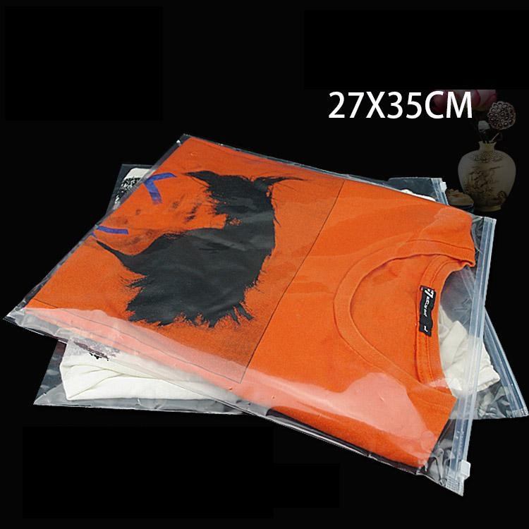 25pcslot-2735cm-Three-styles--FrostedClear--PE-plastic-zipper-bag-Clothing-stora