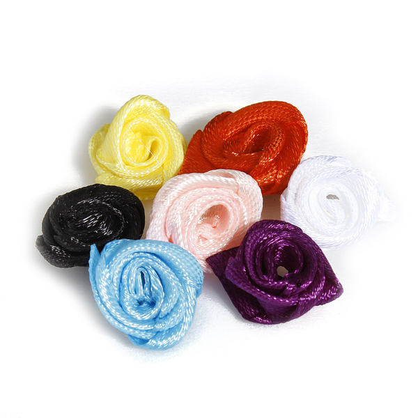 50Pcs-15mm-Satin-Ribbon-Flower-Rose-81093