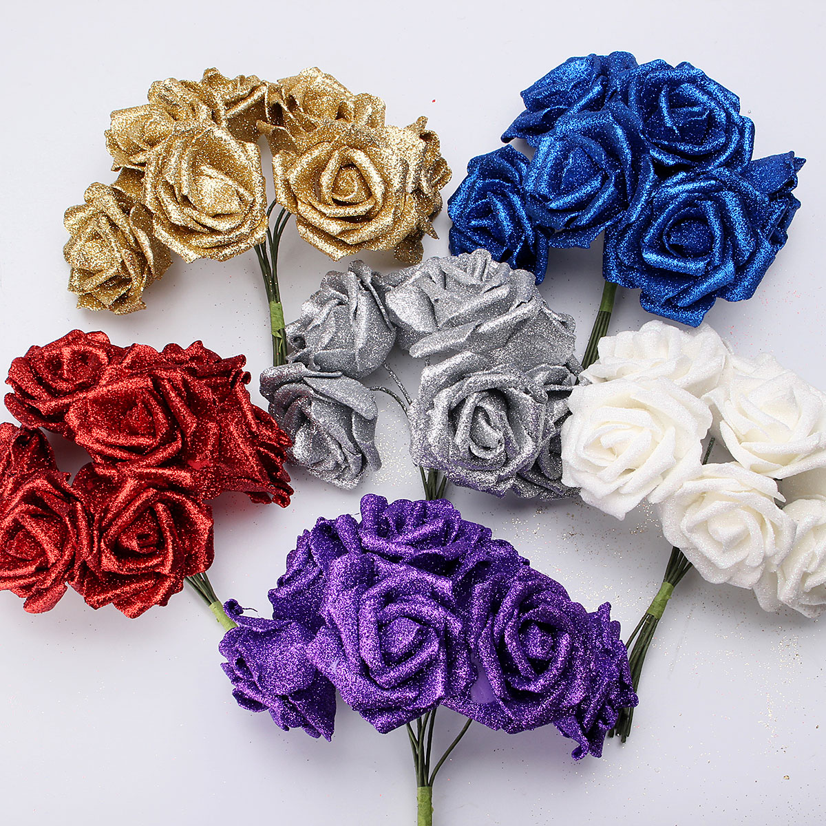 7Pcs-Artificial-Bouquet-Glitter-Foam-Artificial-Flowers-Wedding-Bridal-Party-Decor-DIY-Rose-1165964