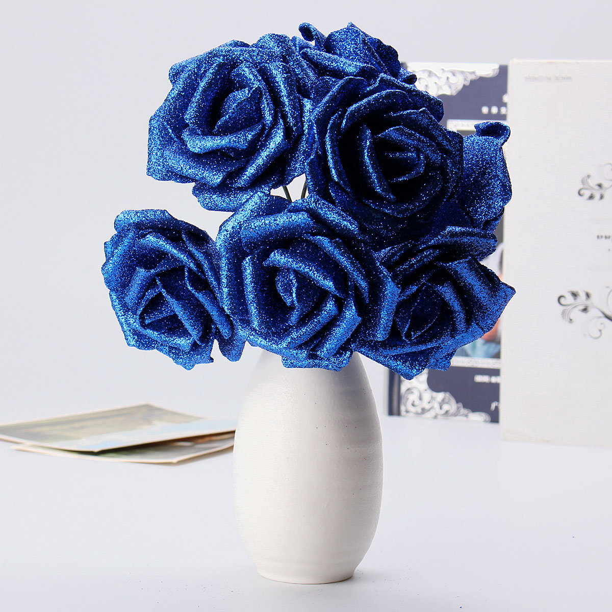 7Pcs-Artificial-Bouquet-Glitter-Foam-Artificial-Flowers-Wedding-Bridal-Party-Decor-DIY-Rose-1165964