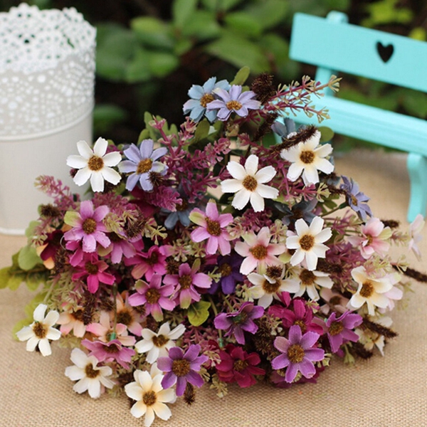 Artificial-Daisy-Silk-Flowers-Leaf-Home-Party-Wedding-Garden-Decor-DIY-986005