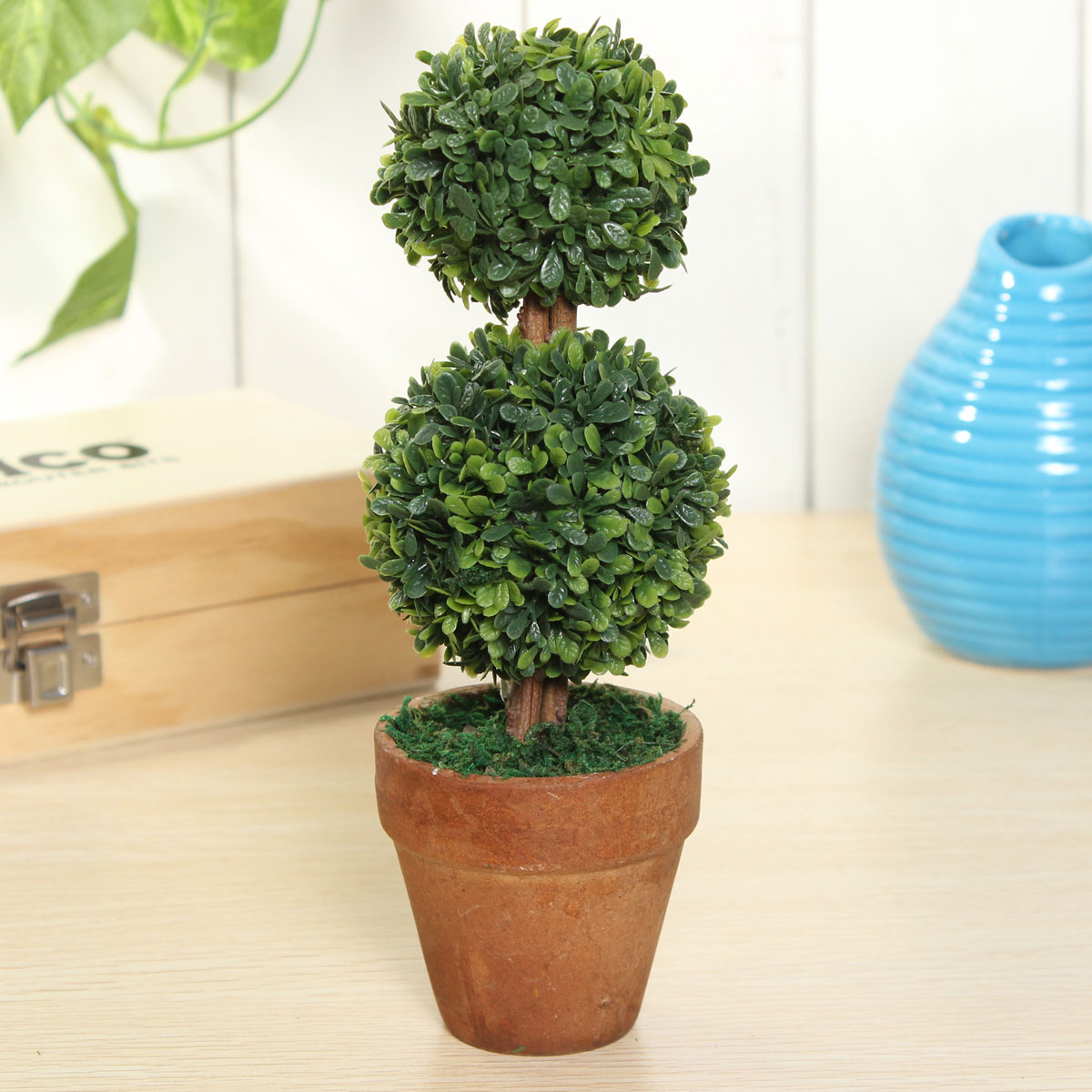 Artificial-Potted-Plant-Plastic-Garden-Grass-Ball-Topiary-Tree-Pot-Home-Desk-Decor-998845