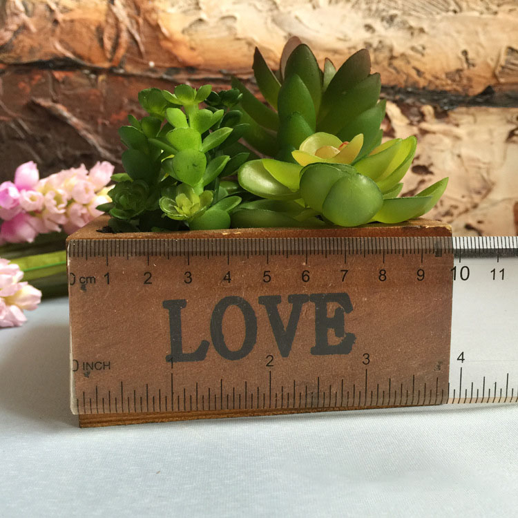 LOVE-Wooden-Basin-Desktop-Lotus-Succulent-Plants-Flower-Pot-Garden--Bonsai-1182095