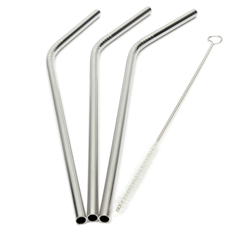 Lowest-Price-3-Pcs-Stainless-Straws-With-1-Cleaner-Brush-Metal-Drinking-Straw-St