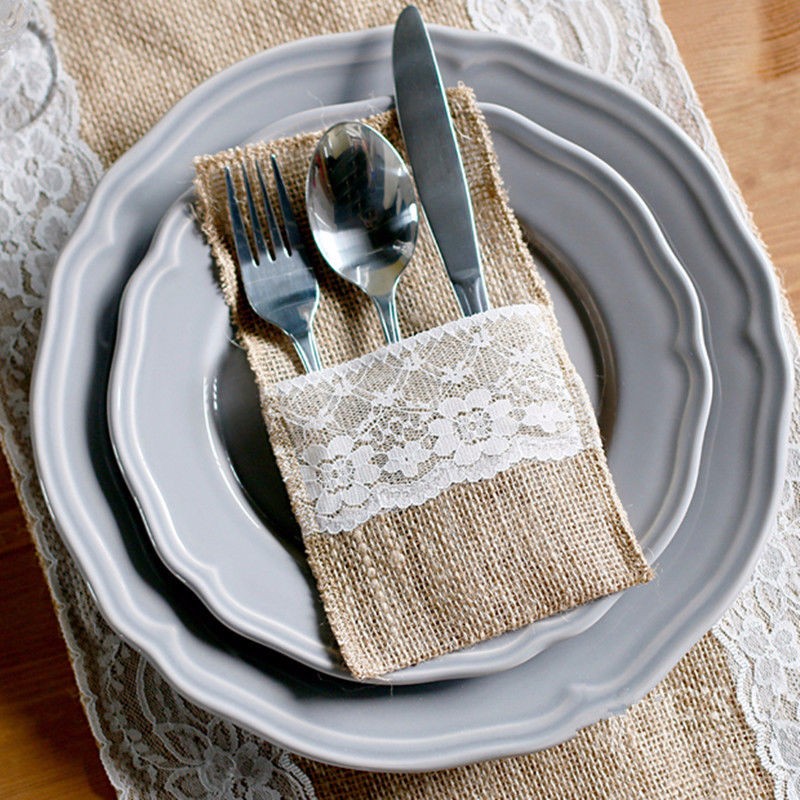 Set-of-10-Jute-Lace-Cutlery-Pocket-Burlap-Knife-and-Fork-Bag-Vintage-Wedding-Tab